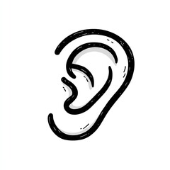 Ear illustration against white background