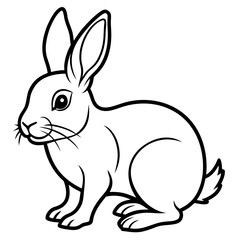 Obraz premium Vector art of cute rabbit cartoon illustration isolated on white background, perfect for easter theme