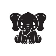 Fototapeta premium Adorable Baby Elephant Cartoon Character for Safari and Animal Designs