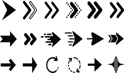 Modern Arrow Icons and Pointers Vector Set

