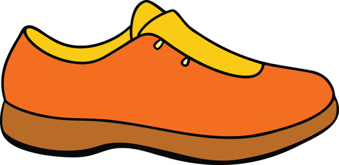 vector illustration of a pair of orange shoes