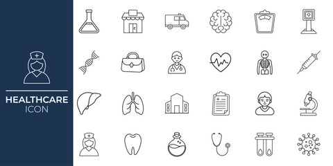 Healthcare Icon for Medical and Health Services, Medical Icon for Hospital and Clinic