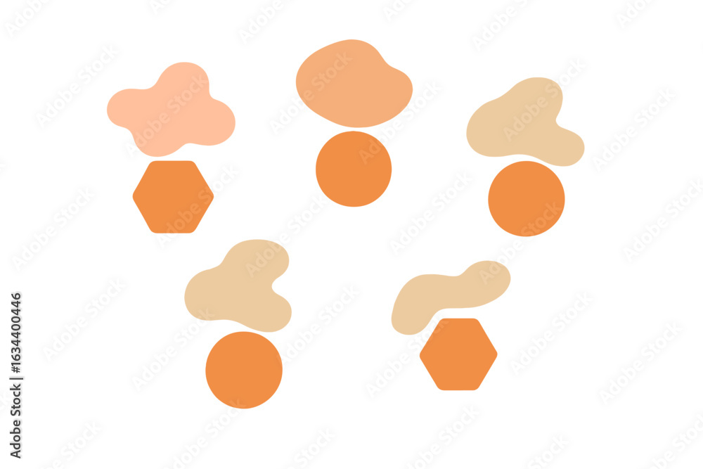 Poster abstract composition featuring geometric shapes and color variations in a minimalist design