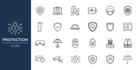 Protection Icon for Safety and Security Concepts, Security Icon for Privacy and Risk Management