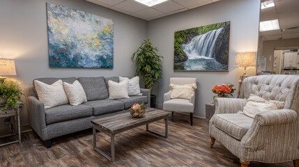 Cozy and Inviting Living Room with Modern Decor and Natural Touches