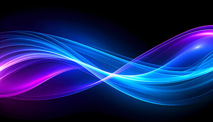 Naklejka premium Abstract Blue Purple Light Waves.