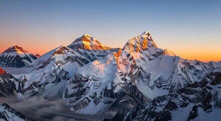 Golden Alpenglow Kissing The Majestic