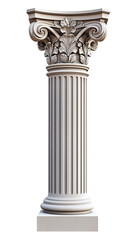Obraz premium Classical Architectural Column Design, isolated on a white background 