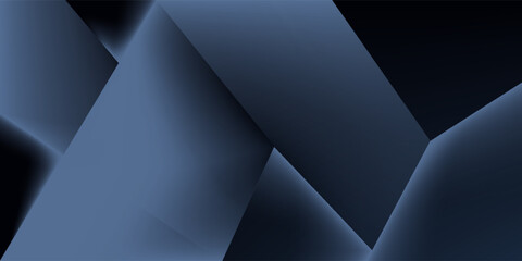 Modern black dark blue white abstract background. Minimal. Color gradient. Web banner. Geometric shape. 3d effect. Lines stripes triangles. Design. Futuristic. Metal metallic effect. Luxury