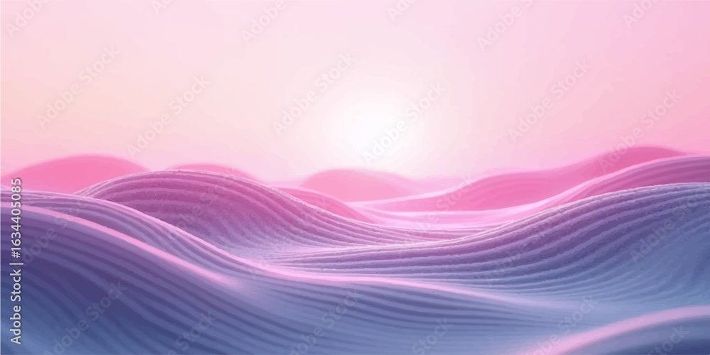 Poster abstract pink wave background with flowing curves and soft digital texture