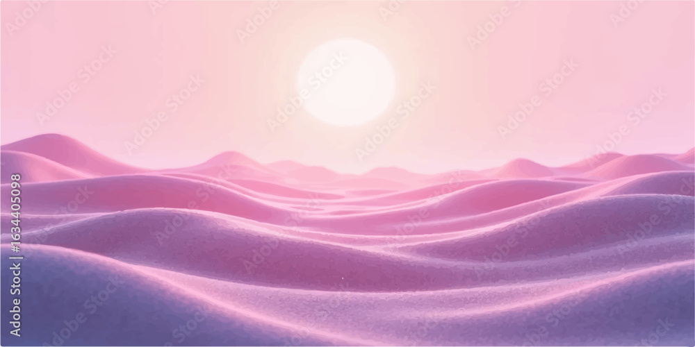 Poster flowing purple and pink abstract background with wave patterns and soft natural elements
