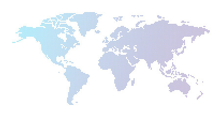 World Map Dotted Style Vector Illustration Isolated Gradient