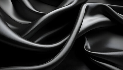 Fototapeta premium Black Silk Drape Texture Background.