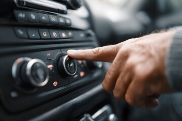 Obraz premium Modern minimalist wooden shelf with natural home decor in bright interior