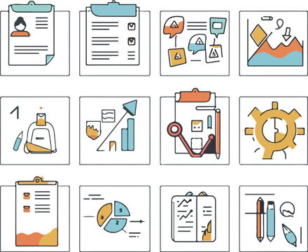 Business planning colorful illustrations