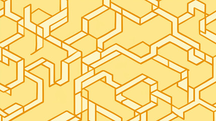 Abstract geometric pattern background with interlocking hexagrams in isometric lines. Concept of technology, connection, and puzzle art.