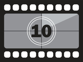 Countdown to Anticipation: A cinematic countdown sequence, with the number 10 displayed prominently, evokes the excitement of a film's opening or a moment of suspense.