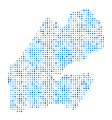 Djibouti Dot Map. Country Digital Style Shape. Djibouti vector image. Country shape blue circular dots. Vibrant vector illustration.