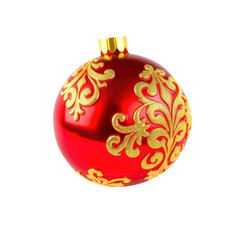 red Christmas ball with transparent background PNG and JPEG image	