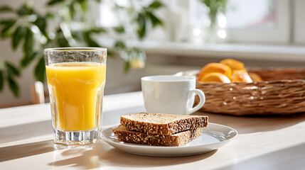 Orange Juice With Whole Grain Toast