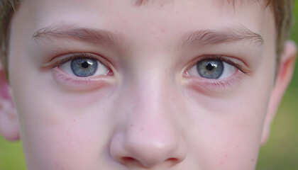 Boys Blue Eyes Close Up.
