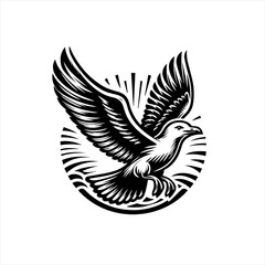 Obraz premium Flying seagull illustration