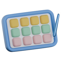Color Palette Grid 3D Icon Colorful Style