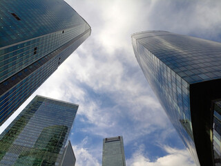 Modern skyscrapers in the business district of Moscow