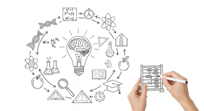Education Learning Concept Illustration Science Knowledge Academic Study Research Diagram Vector Graphic for Students and Teachers 182 characters