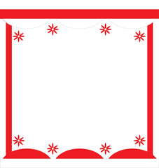 Red and white frame with flowers is suitable for certificate background or for August 17th photo frame