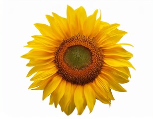 Fototapeta premium white isolated sunflower with bright yellow petals a beautiful single blossom of nature s summer flora