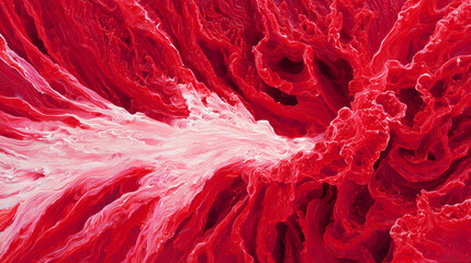 Surreal abstract expressionism visualizing Qualia, the subjective experience of the color red.