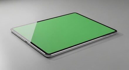 Tablet Display with Green Screen for Mockup and Product Presentation