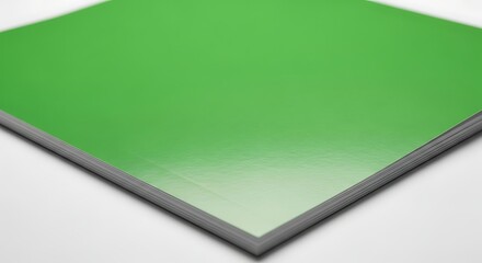 Close-up of Green Paper Stack for Design Mockup or Print Material