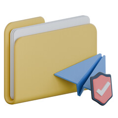 Secure File Sharing 3D Icon Colorful Style