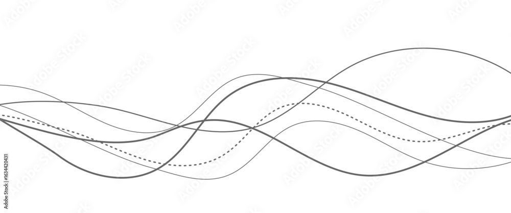 Wall mural vector creative idea of modern wave thin curved lines graphic design
