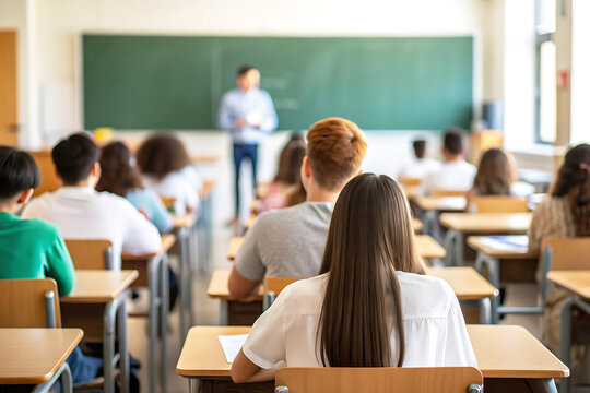 teacher learning students in classroom of back to school concept