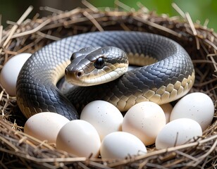 Obraz premium a snake will be the mother of her newborn baby