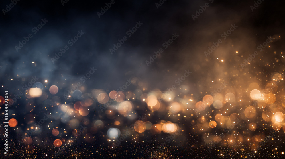 Poster abstract background featuring bokeh lights with a dark and dreamy atmosphere