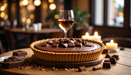 Chocolate Tart with Wine, and Restaurant.