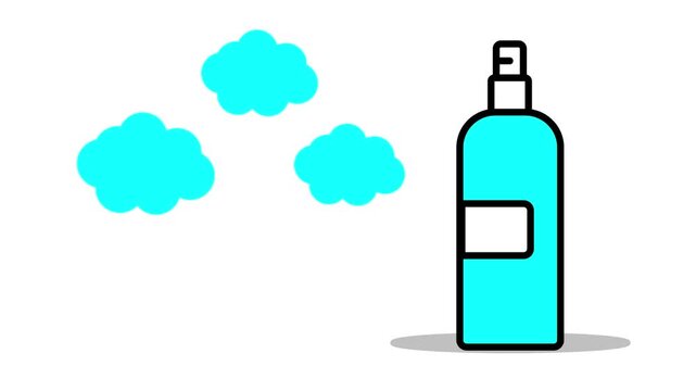 Animation of a spray bottle with several sprays.