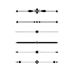 text dividers doodle set. Wedding decorative elements. Divider ornament, borders, floral, vintage line separators. Hand drawn vector illustration isolated on white background. Set page dividers.	