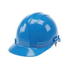Fototapeta premium Blue Construction Helmet isolated On White Background