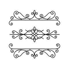 Set of Vintage decorative lines. text dividers. Line border. Lines separators, Borders, Vintage dividers, Underline elements. Divider set vector. Vector illustration.Line dividers.	