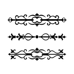 Obraz premium Set of Vintage decorative lines. text dividers. Line border. Lines separators, Borders, Vintage dividers, Underline elements. Divider set vector. Vector illustration.Line dividers. 