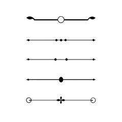 Set of Vintage decorative lines. text dividers. Line border. Lines separators, Borders, Vintage dividers, Underline elements. Divider set vector. Vector illustration.Line dividers.	