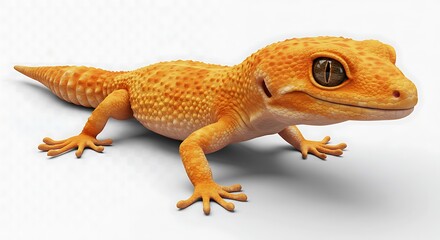 Radiant Leopard Gecko: 3D Render, Textured Skin, Soft Light