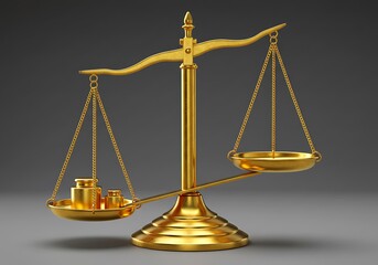 Golden Scales of Justice: 3D Rendered Equilibrium