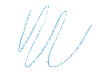 Light blue pencil hand writing strokes set on transparent background.