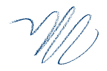 Blue pencil hand writing stroke set on transparent background.